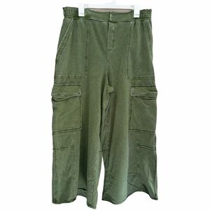 Daily Practice By Anthropologie Utility Wide-Leg Pants Olive Green Cargo XL
